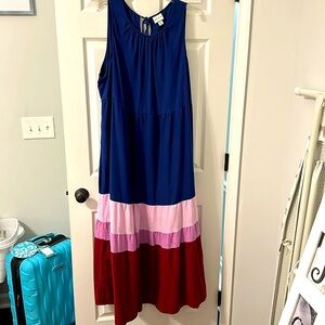 Ava&viv sleeveless tiered maxi  dress w pockets worn twice.